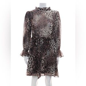 MISSGUIDED backless animal print leopard dress / above the knee / georgette